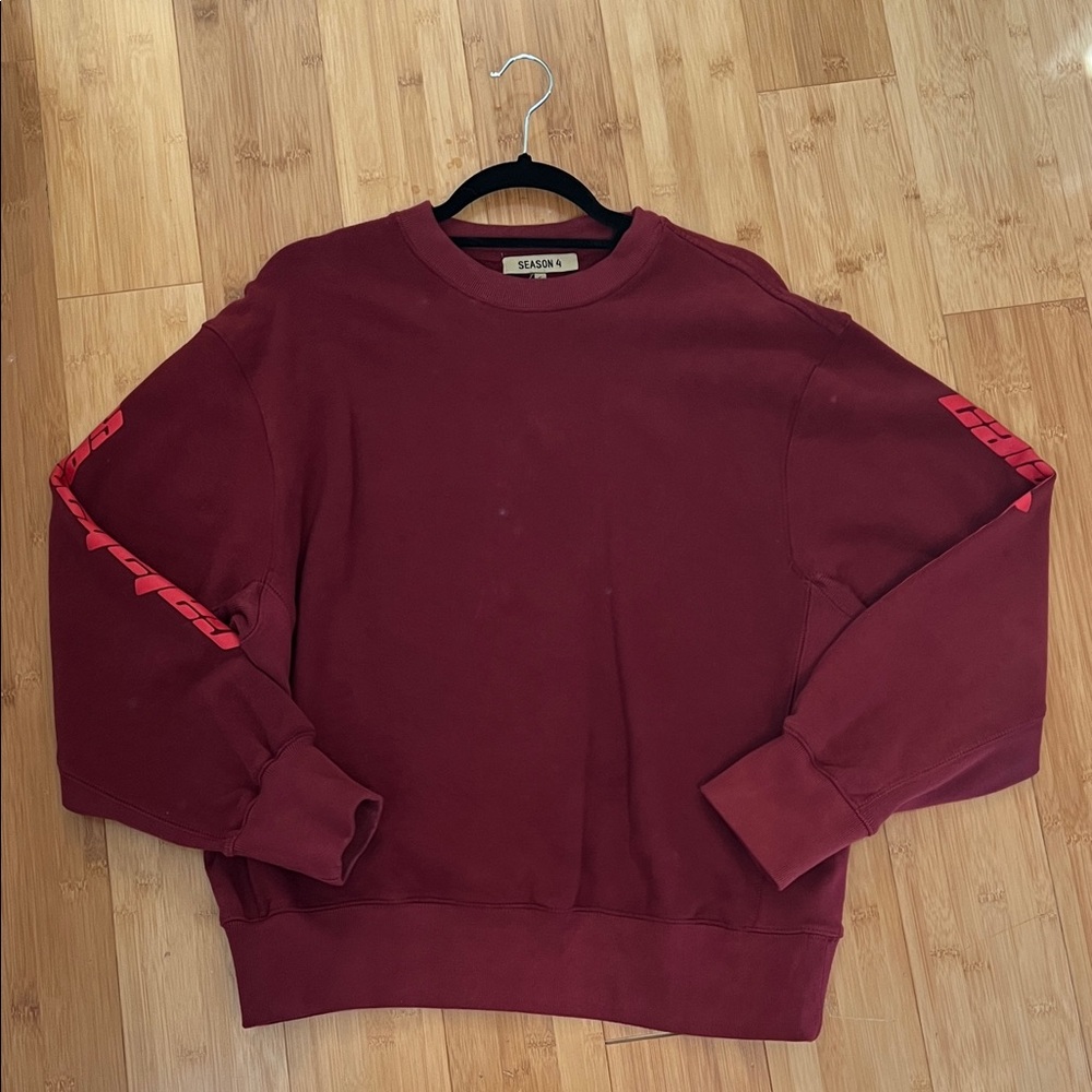 Yeezy season 4 Men's Maroon Crewneck Sweater